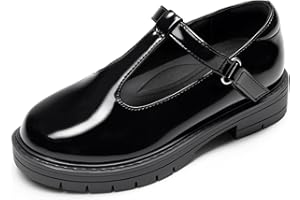 DREAM PAIRS Girls Mary Jane Dress Shoes Chunky Platform School Uniform Shoes T-Strap Oxfords Loafers Star Flats