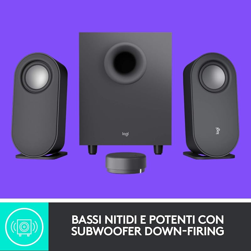Z407 Altoparlanti Bluetooth per computer con subwoofer e controllo wireless, audio avvolgente, audio premium con ingressi multipli, altoparlanti USB - Nero