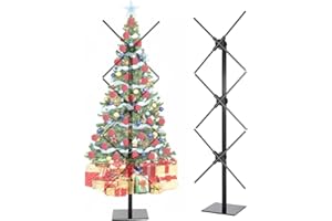 Missyou 124cm 3DHologramFan Christmas Tree Display, 3 PCS 46CM Fans with Bluetooth, App & Remote Control, Holographic Fan LED, Customizable Video Content for Exhibitions, Trade Shows, Advertising