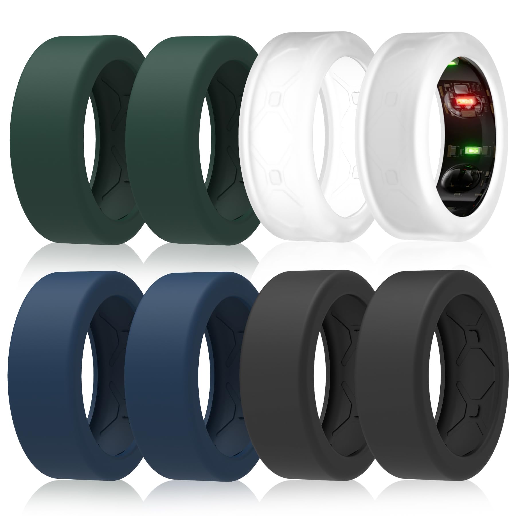 SZJCLTD 8 Pack Ring Cover for Oura Ring Gen 4 /Gen 3, Anti-Scratch Elastic Silicone Cover for Working Out Gym - Patent Pending