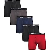 IZOD Mens Boxer Briefs - 5 Pack Stretch Performance Mens Underwear Boxers with Functional Fly Pouch, 6" Inseam (Size: S-XXL)