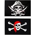 Bandiera Pirata Jolly Roger 3x5 Piedi Con Teschio E Ossa Incrociate - Rossa
