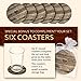 Trivetrunner Rustic Round Shape Decorative Trivet and Kitchen Table Covers with 6 Coasters Set, 17.7 inch long, Heat Resistant Placemat Convenient Placemat for Hot Dishes and Pots.Wooden Like
