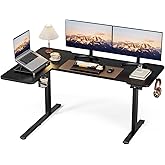 Acrolix L Shaped Standing Desk 59 inch Electric Height Adjustable Desk, Reversible Study Writing Gaming Computer Desks with S