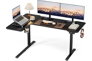 Acrolix L Shaped Standing Desk 59 inch Electric Height Adjustable Desk, Reversible Study Writing Gaming Computer Desks with S