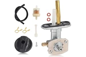 Earlyred Fuel Valve Petcock Tank Switch for Arctic Cat 250 300 400 375 454 500 ATV Parts Shut Off Valve Petcock with Knob Fuel Line Filter Clamp Replacement 0470-445 0470-408 1997-2006