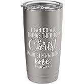 Philippians 4:13 Jesus / I Can Do All Things Through Christ Stainless Steel Insulated Tumbler