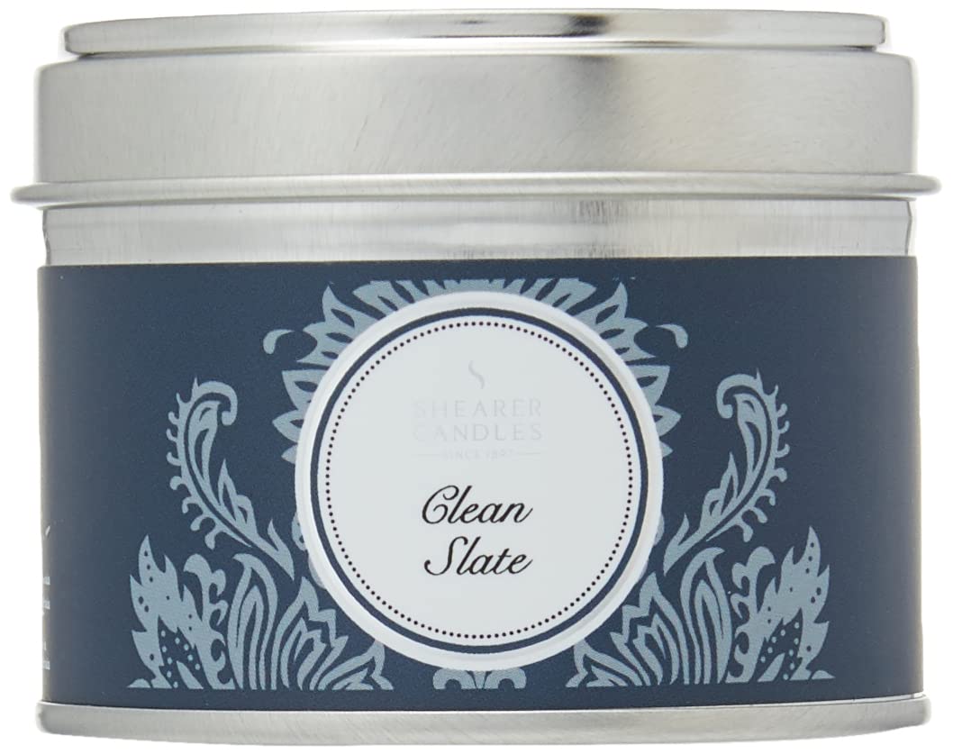 Shearer Candles Clean Slate Scented Silver Tin Candle