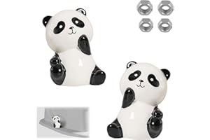 ARXONIS 2 Pcs Toilet Bolt Covers Decorative Toilet Screw Cover Caps, Ceramic Toilet Caps for Bottom of Toilet, Cute Toilet Bowl Bolt Covers for Bathroom Decor, Easy to Install (Cute Panda)