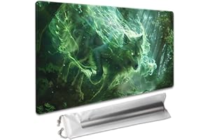 SIXTORE Premium Board Game 24x14in TCG Playmat Compatible for OCG CCG RPG MTG Play Mats,Mousepad Desk Mat (040322-Green Wolf)