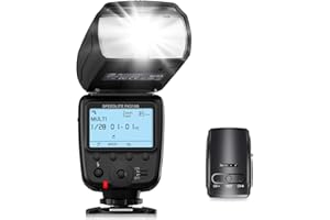 Powerextra LCD Display Flash Speedlite, 2.4G Wireless Flash Trigger Transmitter Kit for CA Nikon Pentax Panasonic Olympus and Sony DSLR Camera, Digital Cameras with Standard Hot Shoe