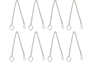 8PCS Toilet Flapper Chain 12inch, Stainless Steel Toilet Flapper Lift Chain, Universal Toilet Bowl Flush Chain Replacement wi