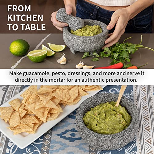 Giovy Brands USA Granite Mortar and Pestle Set Stone Bowl For