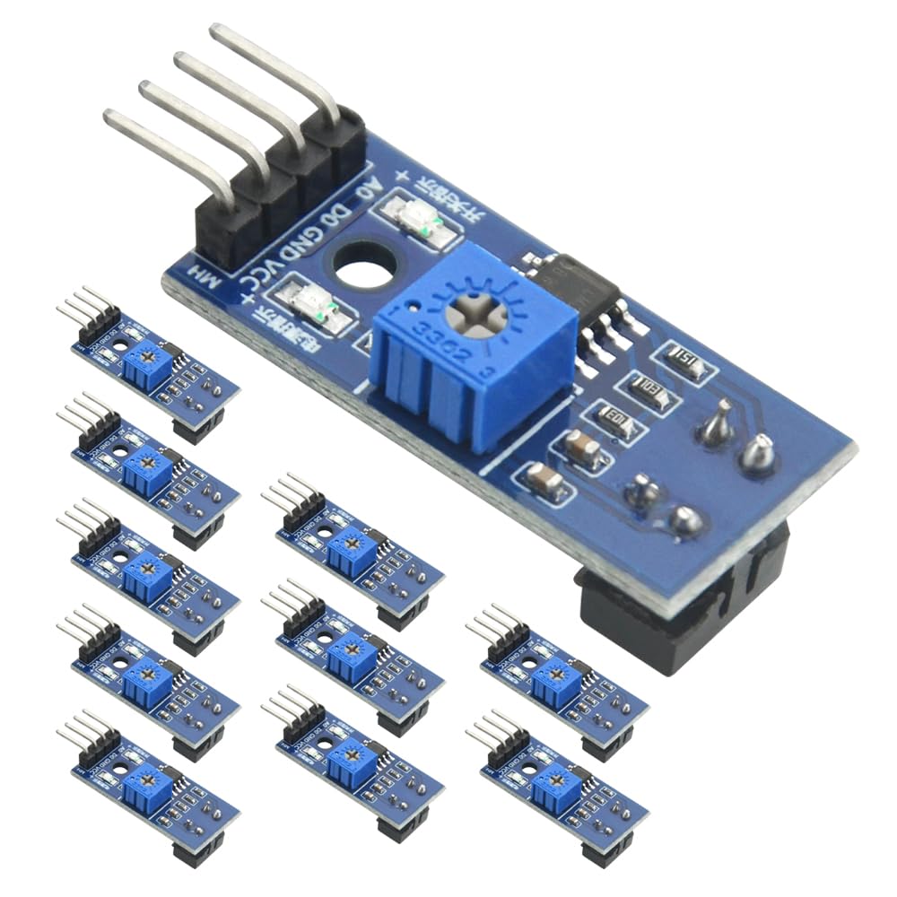 BGTXINGI 10PCS TCRT5000 Infrared Reflective IR Photoelectric Sensor Switch Module 3.3-5V Obstacle Avoidance Barrier Line Track Sensor Module