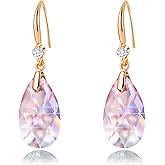 Austrian Crystal Teardrop Dangle Drop Earrings for Women 14K Gold Plated Hook Earring Hypoallergenic Jewelry Gifts for Women Girls