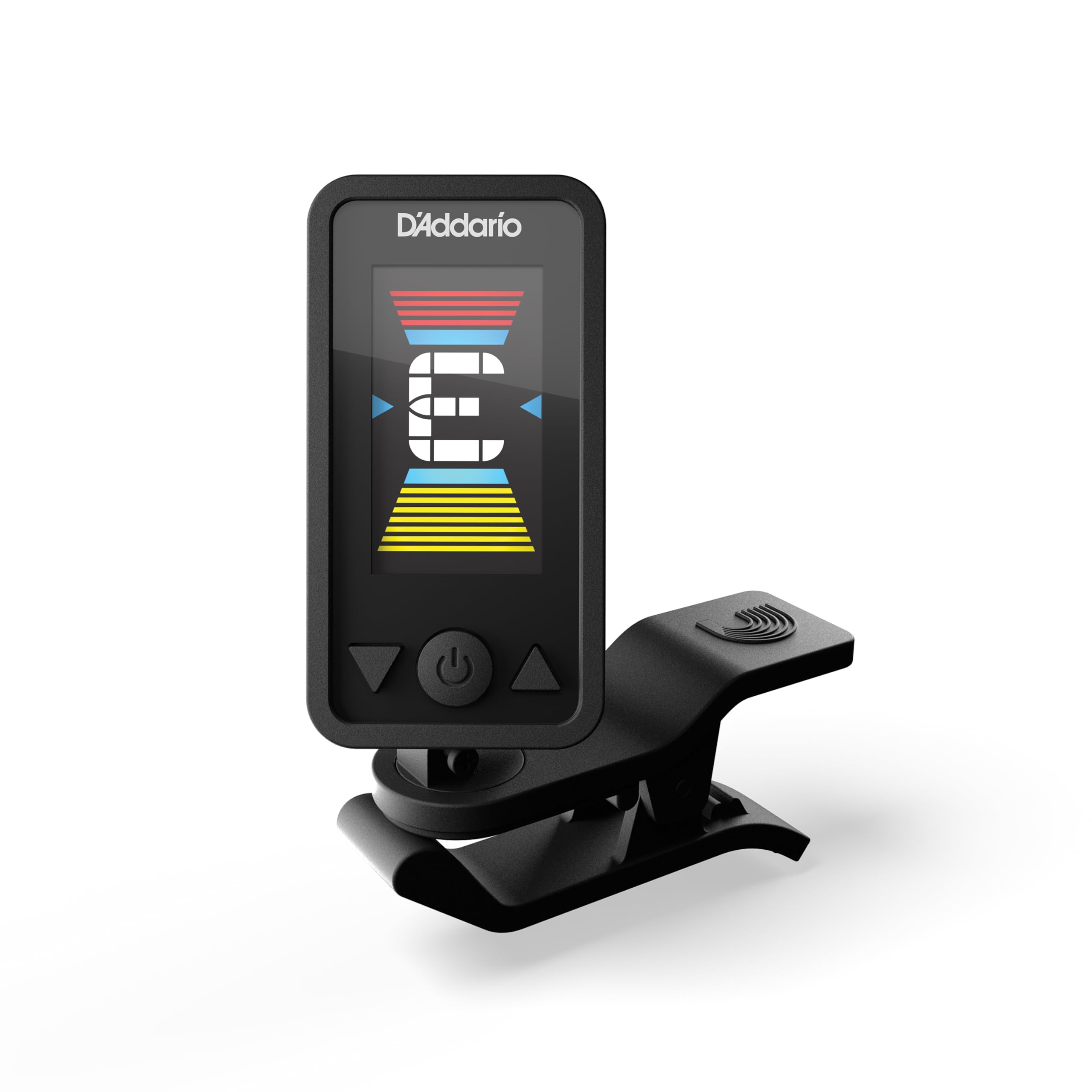 D'Addario Rechargeable Cello Tuner & Bass Tuner - Eclipse Headstock Tuner - Clip On Tuner for Cello or Bass - Full Color, Vertical Display with Swivel - Quick & Accurate Tuning