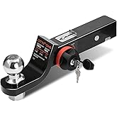 Citymons Endo-Hitch Trailer Ball Mount, Reduce Sway Anti-Rattle, 2" Drop Hitch with 2" Ball for 2" Receiver, Tow Hitch with Lock for Rv/Truck/Yachts/ATV/UTV, 7500 LBS GTW