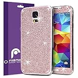 Fosmon SHINING-DIAMOND Front + Back Protective Skin with Clear Screen Protector Shield for Samsung Galaxy S5 (Pink)