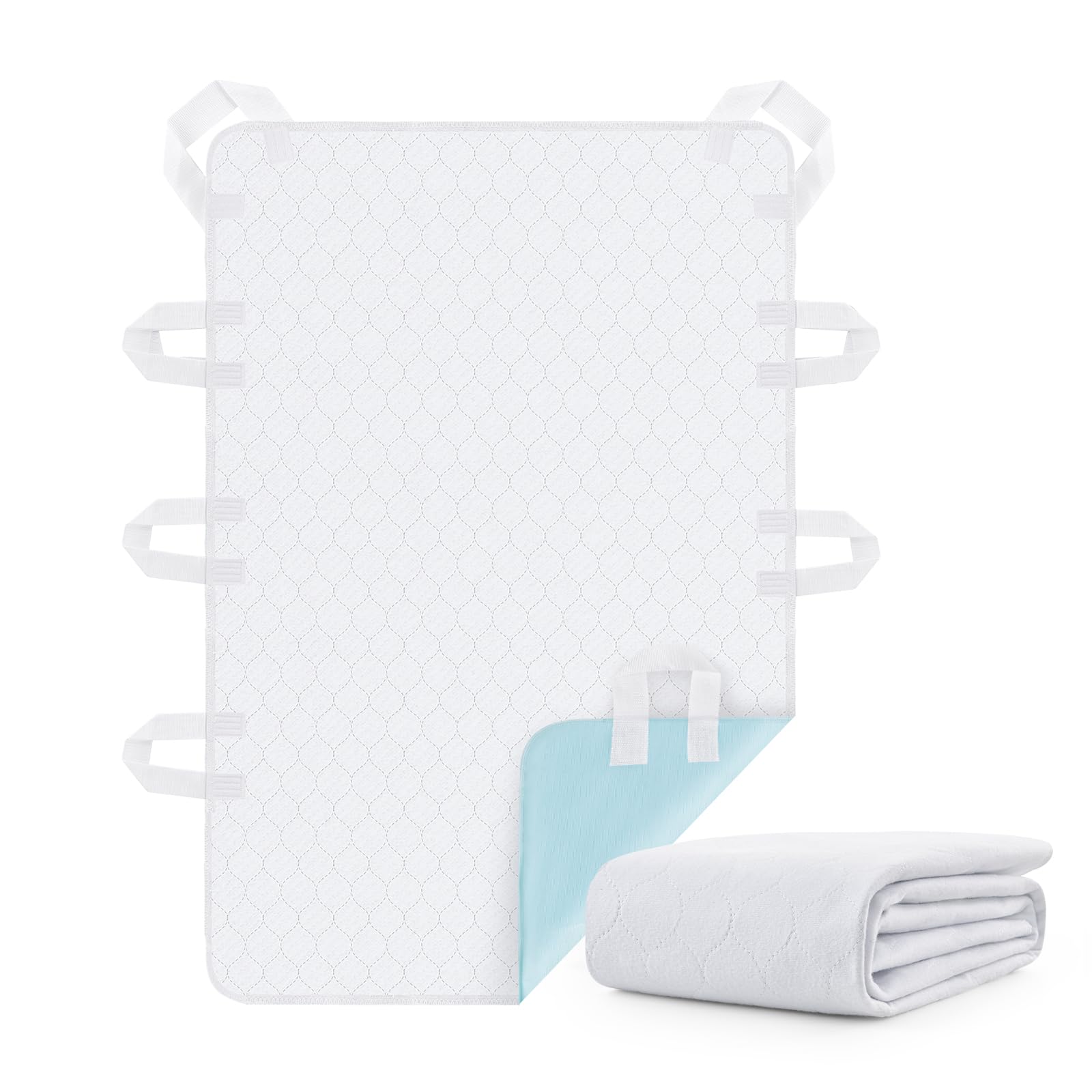 Photo 1 of Washable Bed Pad for Incontinence: Waterproof Bed Pads with 8 Handles, 2 Packs Reusable Bed Underpads, Positioning Transfer Board Bed Pads for Elderly Adult,Bedwet Kids,Bedridden,Hospitals,34x56in