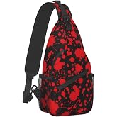 Hicyyu Horror Blood Splatter Outdoor Crossbody Shoulder Bag For Unisex Young Adult Hiking Sling Backpack