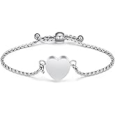 Oinsi Heart Urn Bracelet for Women - Cremation Bracelet for Ashes Stainless Steel Memorial Ashes Keepsake Gift Cuff Bangle for Loved Ones