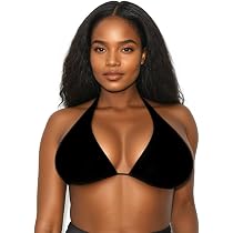 Amazon.com: Black Bikini Swimsuit Top – DD DDD Large Bust Women ...