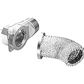 DV-90 Magnetic Dryer Vent Connector Kit - Airtight Quick-Installation for Tight Spaces, Easy lint Cleaning, Strong Magnet Self-Alignment Design with 2.6ft 6" Duct & two Clamps