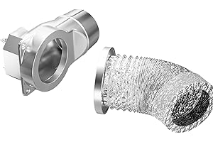 TERUACEEI DV-90 Magnetic Dryer Vent Connector Kit - Airtight Quick-Installation for Tight Spaces, Easy lint Cleaning, Strong Magnet Self-Alignment Design with 2.6ft 6" Duct & two Clamps