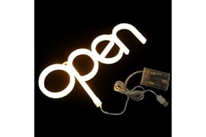 Healifty LED Neon Open Sign for Business, 13.76"X7.07", Battery and USB Powered Open Signs for Festival and
