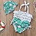 Toddler Kids Baby Girls Swimsuit Leaf Ruffles Swimwear Halter Bathing Suit 2PCS Bikini with Sun Hat Summer Clothes Set (Green, 6-9 Months)
