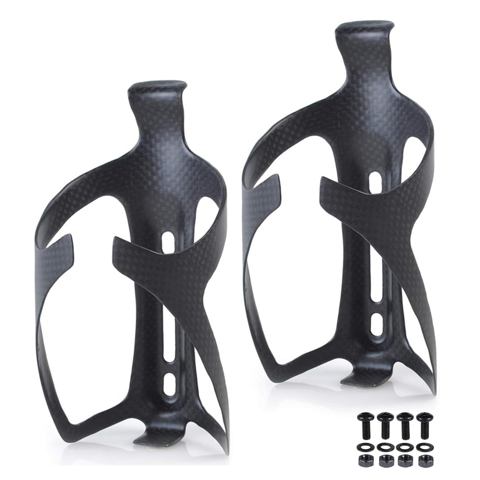 ThinkTop 2 Pack Full Carbon Fiber Water Bottle Cage Holder, Lightweight Bicycle Drink Bottle Holder for Road Bike MTB Cycling (2)