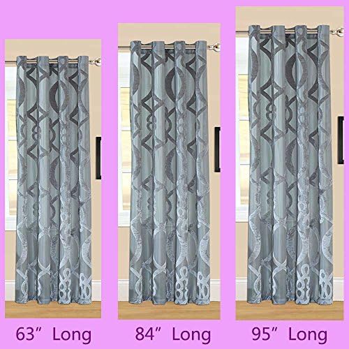 Non Toxic 63 inch Long Sheer Curtains 1 Panel Drapery Light Filtering Window Treatments for Baby Kids Living Room Bedroom (Long 63 inch x Wide 51 inch, Grey B)