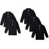 Amazon Essentials Boys and Toddlers' Uniform Long Sleeve Pique Polo Shirt for School Uniform, Multipack