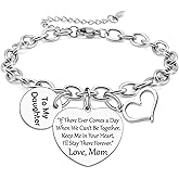 Sazuwu Daughter Gifts from Mom Bracelet Gifts for Daughters Granddaughter Birthday Gift for Daughter Stepdaughter Christmas Jewelry Graduation Birthday Present Stainless Steel Bracelet Gift for Her