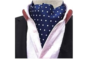 Elfeves Men's Paisley Floral 100% Silk Cravat Ties Hademade Formal Jacquard Woven Ascot