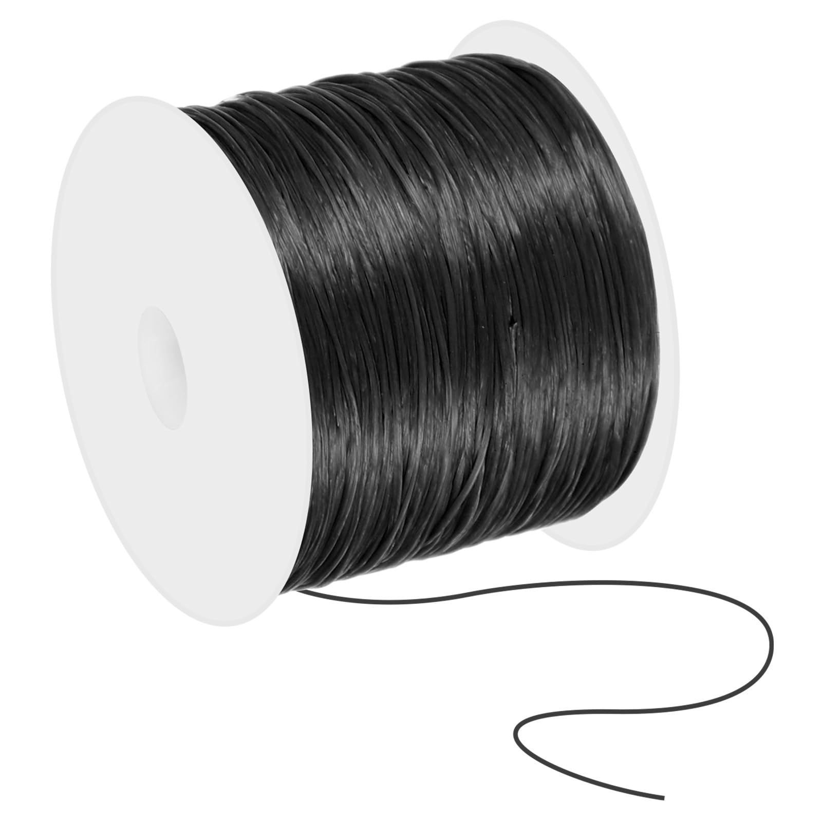 PATIKIL 38 Yard Stretchy Bracelet String, 0.5mm Round Elastic String Stretch Crystal String Bead Cord for Bracelets Beading Jewelry Making, Black
