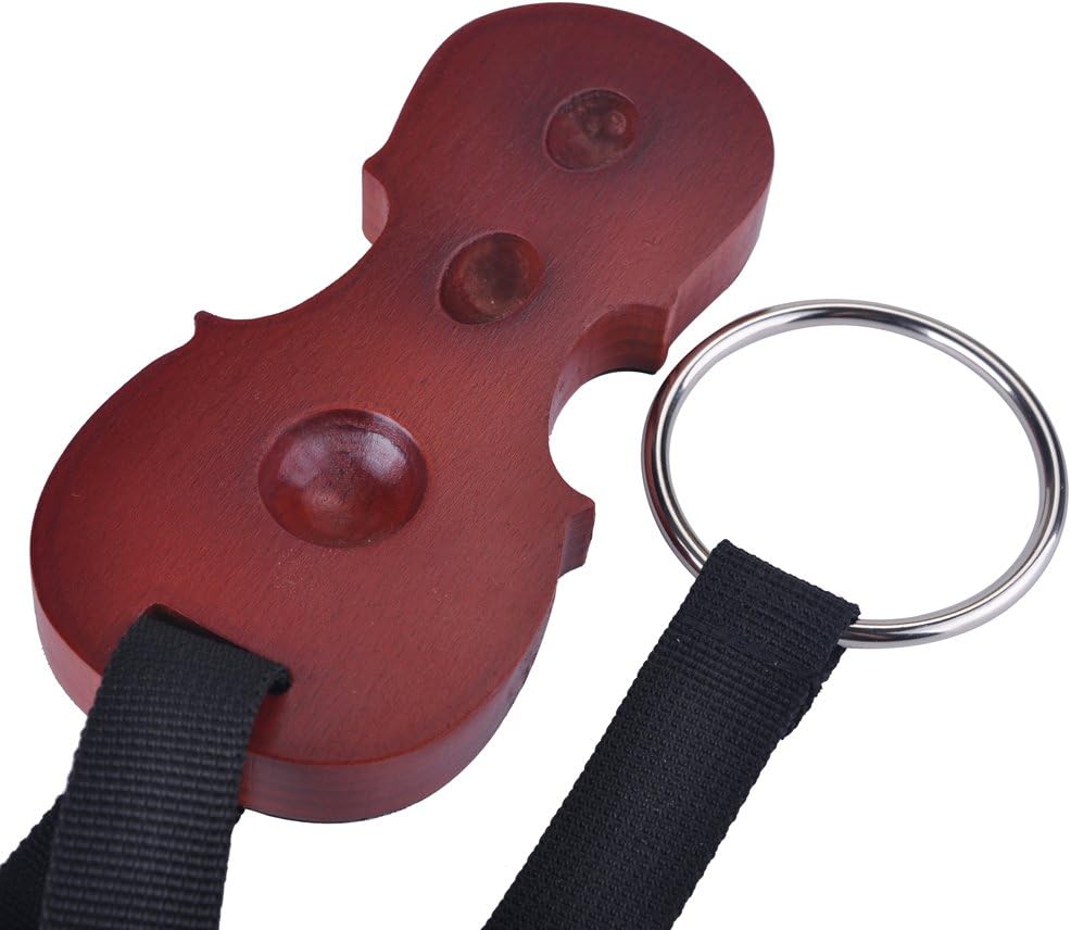 Solid Wood Cello Endpin Rest Non-slip Stopper Anchor Protector in Cello Shape 3 Holes Holder(Cello Shape-Red)