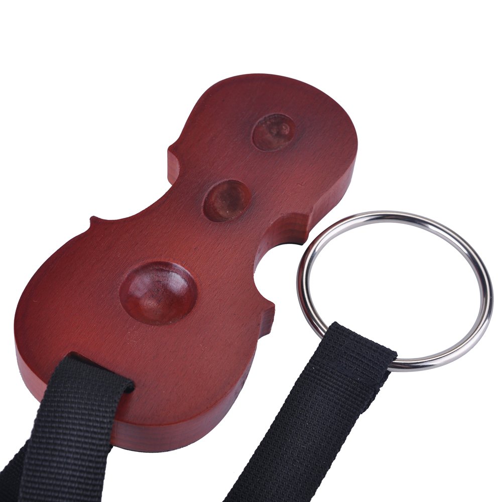 Solid Wood Cello Endpin Rest Non-slip Stopper Anchor Protector in Cello Shape 3 Holes Holder(Cello Shape-Red)