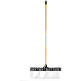 THE GROUNDSKEEPER II Rake 55-inch Lightweight Fiberglass Handle, 21-inch Head, Durable Steel Tines for Gardening, De-Thatching or Professional Landscaping (6-Pack)