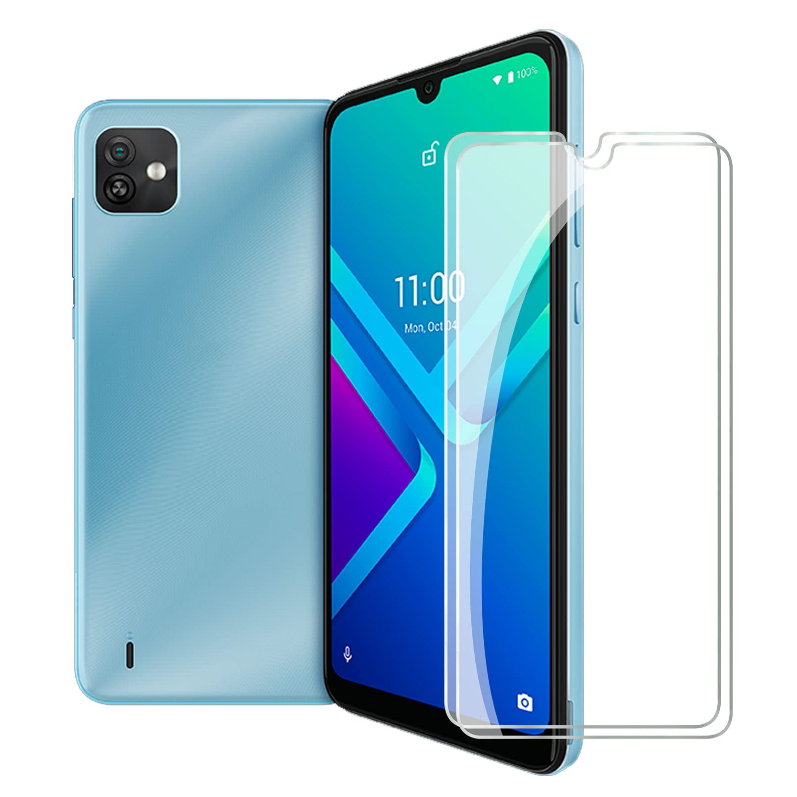 HHUAN - Pack of 2 tempered glass screen protectors for Wiko Y82, 9H hardness tempered glass film, anti-scratch tempered glass screen protector film for Wiko Y82 (6.10 inches)