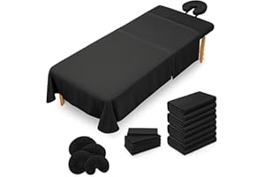 Massage Table Sheets Set – 3 Piece 4 Set, Microfiber Spa Bed Sheets, Cotton-Feel Massage Bed Cover, Wrinkle & Oil Resistant, 