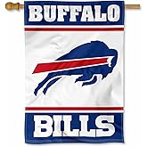 Buffalo Bills White Double Sided Banner Flag