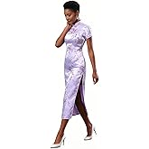 Chinese Women's Cheongsam Qipao Dress Slim Bodycon Exotic Long Split Dresses Wedding Costumes Gown Vintage Lunar New Year