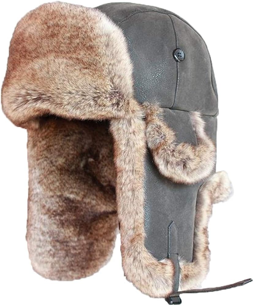 mens leather bomber hat