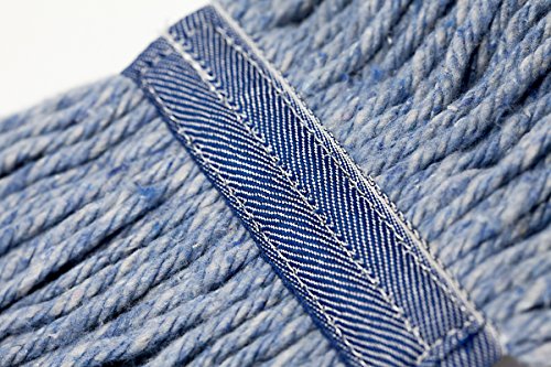KLEEN HANDLER HEAVY DUTY Commercial Mop Head Replacement, Wet Industrial Blue Cotton Looped End String Cleaning Mop Head Refill - Thumbnail 4