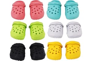 PUHIKE 6 Pairs of Doll’s Classic Clogs, 18” Doll Accessories 18 Inch Doll Shoes 6 Colors Doll for 18-inch Dolls, Match for 18 Inch Boy or Girl Dolls