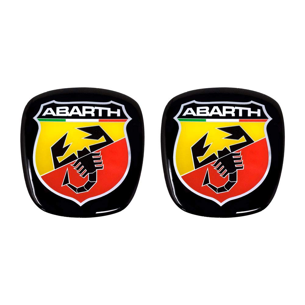 Abarth 32010 3D Front + Rear Logo Sticker, Official Logo for Fiat 500