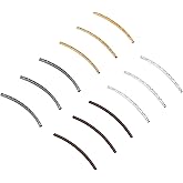 PH PandaHall 240pcs 4 Colors Curved Noodle Tube Beads 35mm Sleek Twist Curved Long Tube Spacer Beads for DIY Wrist Bracelet Anklet Necklace Earring Jewelry Making