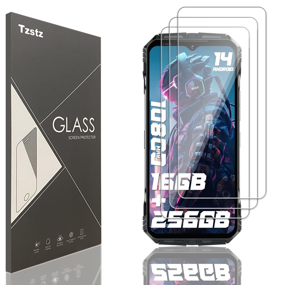 Tzstz 3 Pieces Tempered Glass Screen Protector for Doogee S Cyber/Doogee S Punk 6.58 Inch Hardness 9H Anti Scratch HD Screen Protector Film