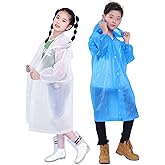 Makonus Kids Rain Jacket, 2 Pack Rain Ponchos for Kids - Reusable Raincoats for Boys and Girls Waterproof Outdoor Rain Gear